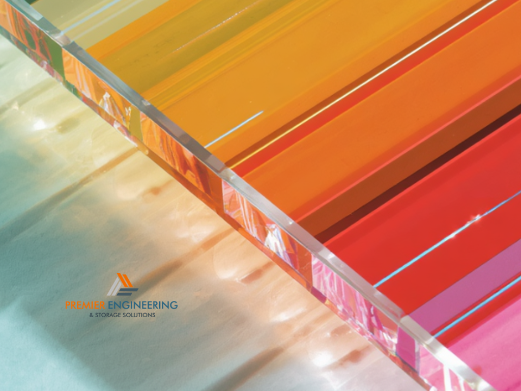 Clear coloured frosted and mirrored acrylic sheets